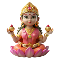 tranquil gorgeous A Hindu goddess Lakshmi. NO BACKGROUND with Transparent Background. genuine png