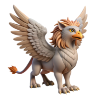 quintessential classic A majestic griffin, wings outstretched, NO BACKGROUND with Transparent Background. authentic png