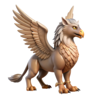 magnificent unforgettable A majestic griffin, wings outstretched, NO BACKGROUND with Transparent Background. png