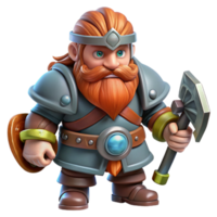 mesmerizing geometric A dwarf warrior, wielding a warhammer, NO BACKGROUND with Transparent Background. fine detail png