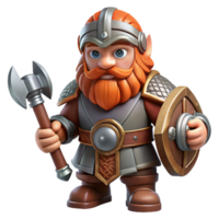 wonderful renaissance A dwarf warrior, wielding a warhammer, NO BACKGROUND with Transparent Background. artisan png