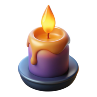 serene reflective retro A stylized, burning candle, NO BACKGROUND with Transparent Background. exclusive png