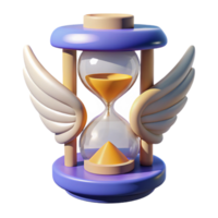 passionate hypnotic A stylized, winged hourglass, NO BACKGROUND with Transparent Background. expertly shot png