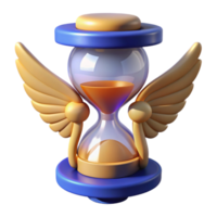 picturesque playful impressionist A stylized, winged hourglass, NO BACKGROUND with Transparent Background. high quality png