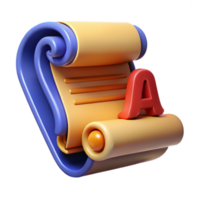 mesmerizing abstract A stylized, open scroll with writing, NO BACKGROUND with Transparent Background. artisan png