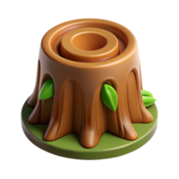 gorgeous coastal A single, stylized tree stump, NO BACKGROUND with Transparent Background. studio quality png