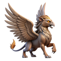 serene harmonious rustic A majestic griffin, wings outstretched, talons sharp. NO BACKGROUND with Transparent Background. impeccable png