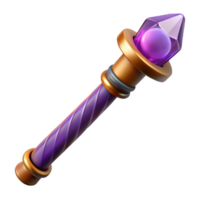 rare geometric A detailed, intricate magic wand, tipped with amethyst. NO BACKGROUND with Transparent Background. authentic png