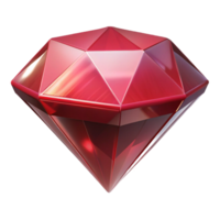 vibrant energetic elegant A single, polished ruby, radiating inner light. NO BACKGROUND with Transparent Background. perfect clarity png
