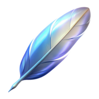 splendid modern A single, perfect feather, glowing with an ethereal light. NO BACKGROUND with Transparent Background. 4K png