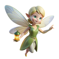 radiant retro A delicate fairy, holding a firefly. NO BACKGROUND with Transparent Background. original png
