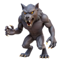 wonderful intense artistic A snarling werewolf, claws extended. NO BACKGROUND with Transparent Background. luxury png