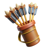 pristine nostalgic modern A quiver full of arrows, fletched with eagle feathers. NO BACKGROUND with Transparent Background. masterfully captured png