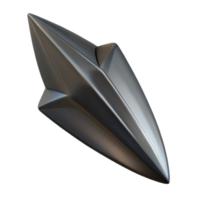 romantic extraordinary A single, pointed arrowhead, made of obsidian. NO BACKGROUND with Transparent Background. premium png