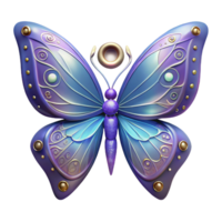 striking acclaimed A delicate butterfly, wings patterned with arcane symbols. NO BACKGROUND with Transparent Background. png
