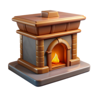 tranquil impressive Craftsman bungalow fireplace mantelpiece, NO BACKGROUND with Transparent Background. authentic png
