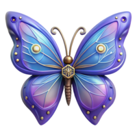 timeless baroque A delicate butterfly, wings patterned with arcane symbols. NO BACKGROUND with Transparent Background. authentic png
