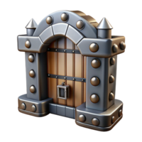 tranquil beautiful Medieval castle portcullis metalwork, NO BACKGROUND with Transparent Background. 8K png