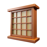 pristine whimsical futuristic Craftsman bungalow window frame and mullions, NO BACKGROUND with Transparent Background. top-tier png