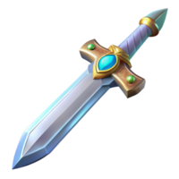 stunning dramatic abstract A gleaming elven longsword with a jeweled hilt. NO BACKGROUND with Transparent Background. studio quality png