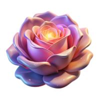 imaculado vanguarda uma lindo, florescendo rosa com mágico, brilhando pétalas. não fundo com transparente fundo. habilmente tiro png