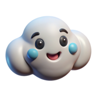 sumptuous tranquil mid-century A cartoon-style, happy cloud with a smiling face. NO BACKGROUND with Transparent Background. original png
