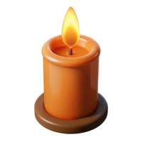 mysterious radiant A single, burning candle with a flickering flame. NO BACKGROUND with Transparent Background. elite png