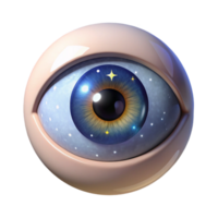 sumptuous celebrated A single, realistic human eye with a mystical, starry pupil. NO BACKGROUND with Transparent Background. png