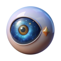 mysterious picturesque A single, realistic human eye with a mystical, starry pupil. NO BACKGROUND with Transparent Background. museum quality png