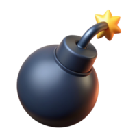 hypnotic distinctive A cartoon-style bomb with a lit fuse. NO BACKGROUND with Transparent Background. png