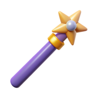 picturesque tranquil artistic A single, stylized magic wand with a sparkling tip. NO BACKGROUND with Transparent Background. refined png