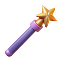 mysterious hypnotic A single, stylized magic wand with a sparkling tip. NO BACKGROUND with Transparent Background. high resolution png