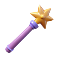 immaculate baroque A single, stylized magic wand with a sparkling tip. NO BACKGROUND with Transparent Background. 4K png