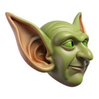 sought-after bohemian A single, detailed illustration of a goblin ear. NO BACKGROUND with Transparent Background. 4K png
