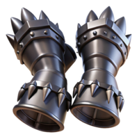 splendid nostalgic modern A pair of clawed gauntlets made of dark metal. NO BACKGROUND with Transparent Background. refined png