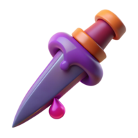 romantic sumptuous A stylized, dripping dagger with glowing poison. NO BACKGROUND with Transparent Background. fine detail png