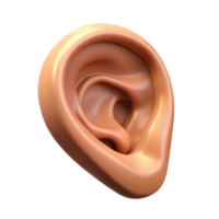 harmonious hypnotic A single, detailed illustration of a human ear with pointed tip. NO BACKGROUND with Transparent Background. premium png