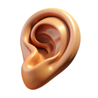 intense sumptuous A single, detailed illustration of a human ear with pointed tip. NO BACKGROUND with Transparent Background. professional png