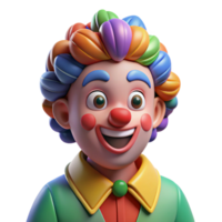 pristine renaissance Clown with colorful makeup NO BACKGROUND with Transparent Background. crisp png