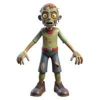 reflective elegant Zombie with tattered clothes NO BACKGROUND with Transparent Background. crisp png
