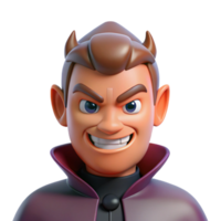 fascinating memorable Villain with an evil grin NO BACKGROUND with Transparent Background. png