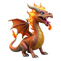 mysterious immaculate Dragon with fiery breath NO BACKGROUND with Transparent Background. museum quality png