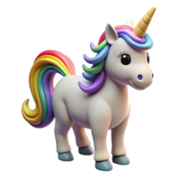 sumptuous quintessential Unicorn with a rainbow mane NO BACKGROUND with Transparent Background. png