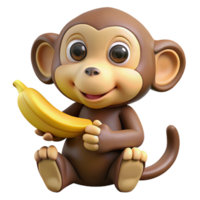 stunning renaissance Monkey eating a banana NO BACKGROUND with Transparent Background. high resolution png