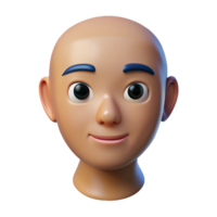 wonderful energetic retro Human head facing forward NO BACKGROUND with Transparent Background. crisp png