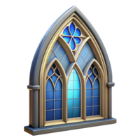 passionate striking Gothic cathedral stained glass window, NO BACKGROUND with Transparent Background. museum quality png