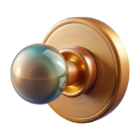 memorable artistic Bauhaus doorknob, NO BACKGROUND with Transparent Background. expertly shot png