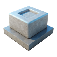 radiant rustic Concrete foundation block, NO BACKGROUND with Transparent Background. expertly shot png