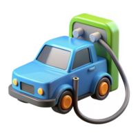 impressive impressionist Electric car charging station plug-in hybrid NO BACKGROUND with Transparent Background. refined png
