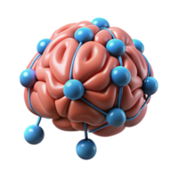 memorable art deco Artificial intelligence AI brain neural network NO BACKGROUND with Transparent Background. ultra HD png